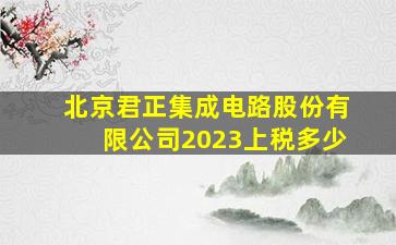 北京君正集成电路股份有限公司2023上税多少