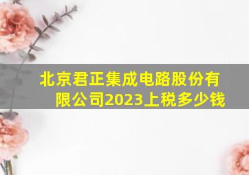 北京君正集成电路股份有限公司2023上税多少钱