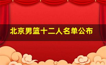 北京男篮十二人名单公布