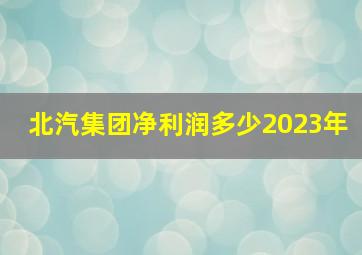 北汽集团净利润多少2023年