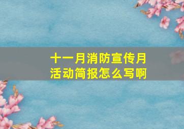 十一月消防宣传月活动简报怎么写啊