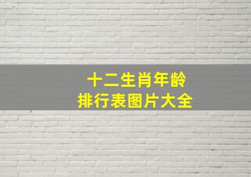 十二生肖年龄排行表图片大全