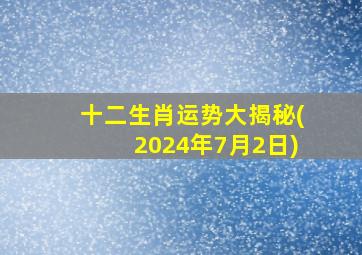 十二生肖运势大揭秘(2024年7月2日)