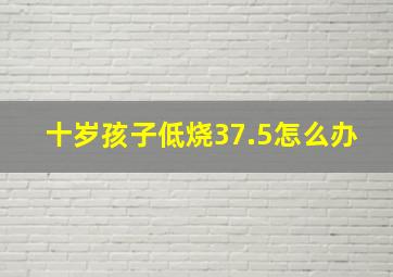 十岁孩子低烧37.5怎么办