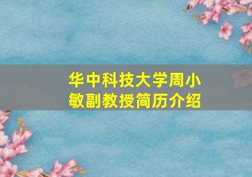 华中科技大学周小敏副教授简历介绍