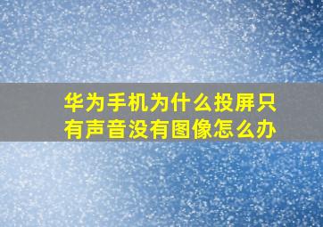 华为手机为什么投屏只有声音没有图像怎么办