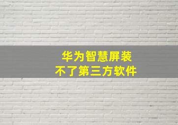 华为智慧屏装不了第三方软件