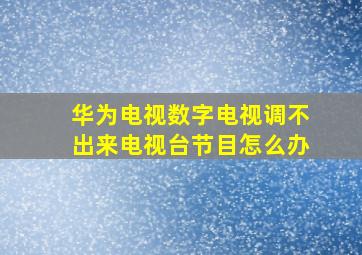 华为电视数字电视调不出来电视台节目怎么办