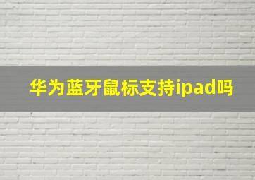 华为蓝牙鼠标支持ipad吗