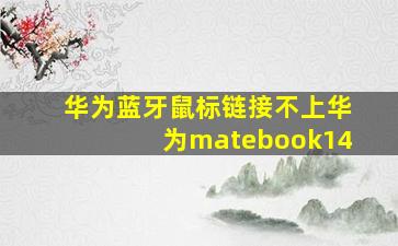 华为蓝牙鼠标链接不上华为matebook14