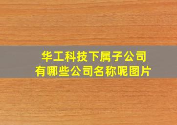 华工科技下属子公司有哪些公司名称呢图片