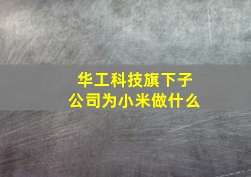 华工科技旗下子公司为小米做什么