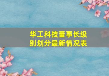 华工科技董事长级别划分最新情况表