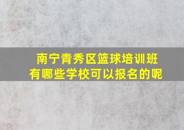 南宁青秀区篮球培训班有哪些学校可以报名的呢