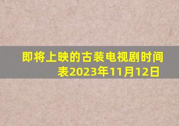 即将上映的古装电视剧时间表2023年11月12日