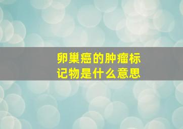 卵巢癌的肿瘤标记物是什么意思