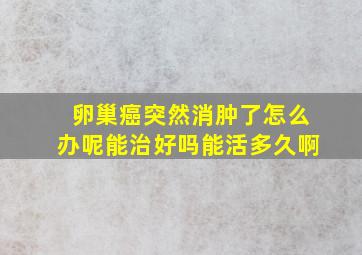 卵巢癌突然消肿了怎么办呢能治好吗能活多久啊