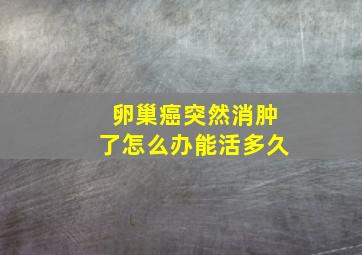 卵巢癌突然消肿了怎么办能活多久