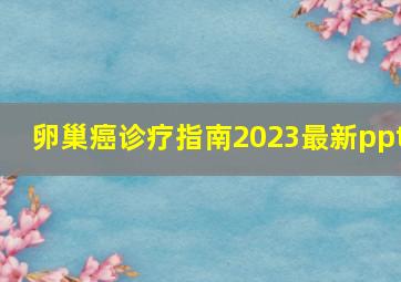 卵巢癌诊疗指南2023最新ppt