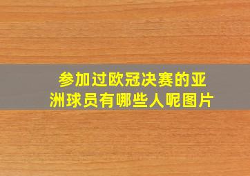 参加过欧冠决赛的亚洲球员有哪些人呢图片