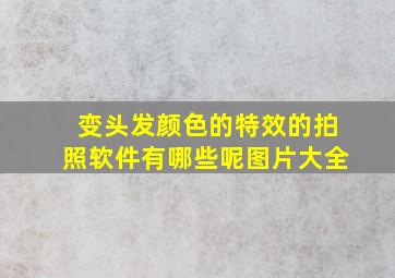 变头发颜色的特效的拍照软件有哪些呢图片大全