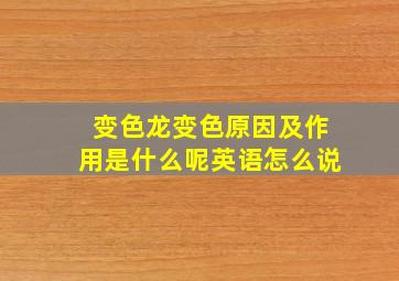 变色龙变色原因及作用是什么呢英语怎么说