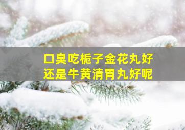 口臭吃栀子金花丸好还是牛黄清胃丸好呢