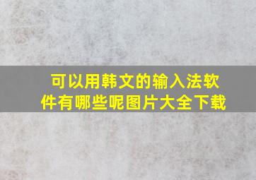 可以用韩文的输入法软件有哪些呢图片大全下载