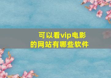 可以看vip电影的网站有哪些软件