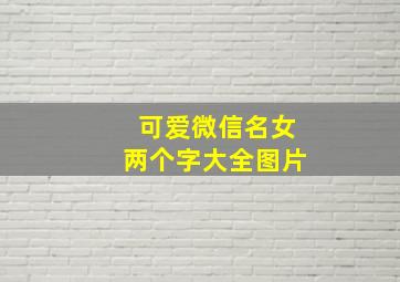 可爱微信名女两个字大全图片