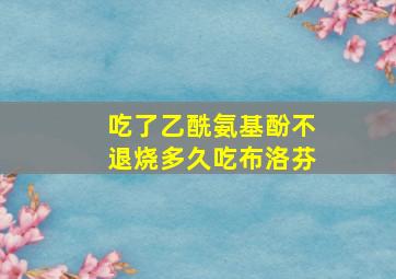 吃了乙酰氨基酚不退烧多久吃布洛芬