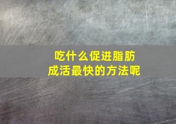 吃什么促进脂肪成活最快的方法呢