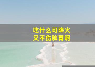 吃什么可降火又不伤脾胃呢