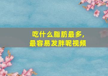 吃什么脂肪最多,最容易发胖呢视频