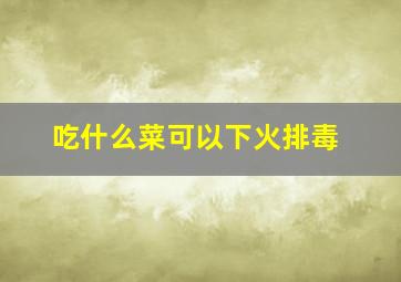 吃什么菜可以下火排毒