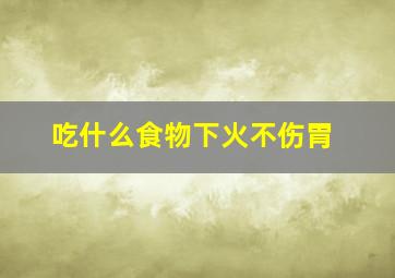 吃什么食物下火不伤胃