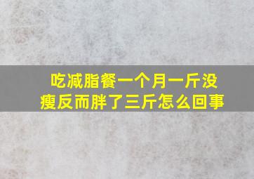 吃减脂餐一个月一斤没瘦反而胖了三斤怎么回事