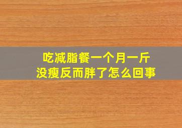 吃减脂餐一个月一斤没瘦反而胖了怎么回事