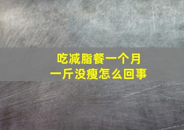 吃减脂餐一个月一斤没瘦怎么回事