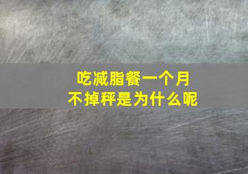 吃减脂餐一个月不掉秤是为什么呢