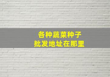 各种蔬菜种子批发地址在那里