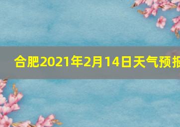 合肥2021年2月14日天气预报