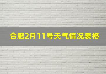 合肥2月11号天气情况表格