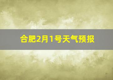 合肥2月1号天气预报