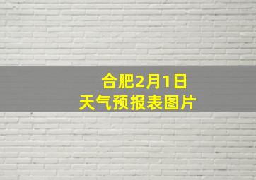 合肥2月1日天气预报表图片