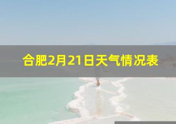 合肥2月21日天气情况表