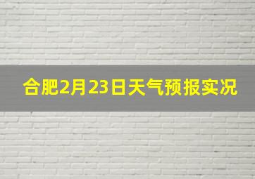 合肥2月23日天气预报实况