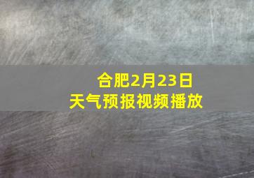 合肥2月23日天气预报视频播放