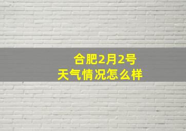 合肥2月2号天气情况怎么样