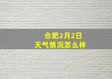 合肥2月2日天气情况怎么样